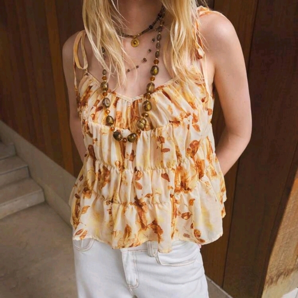 Tops - Women's Floral Print Casual Sleeveless Cami Top, Suitable For Summer Vacation
